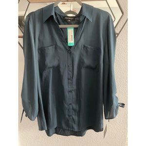 Fortune + Ivy Christelle Mixed Material Blouse